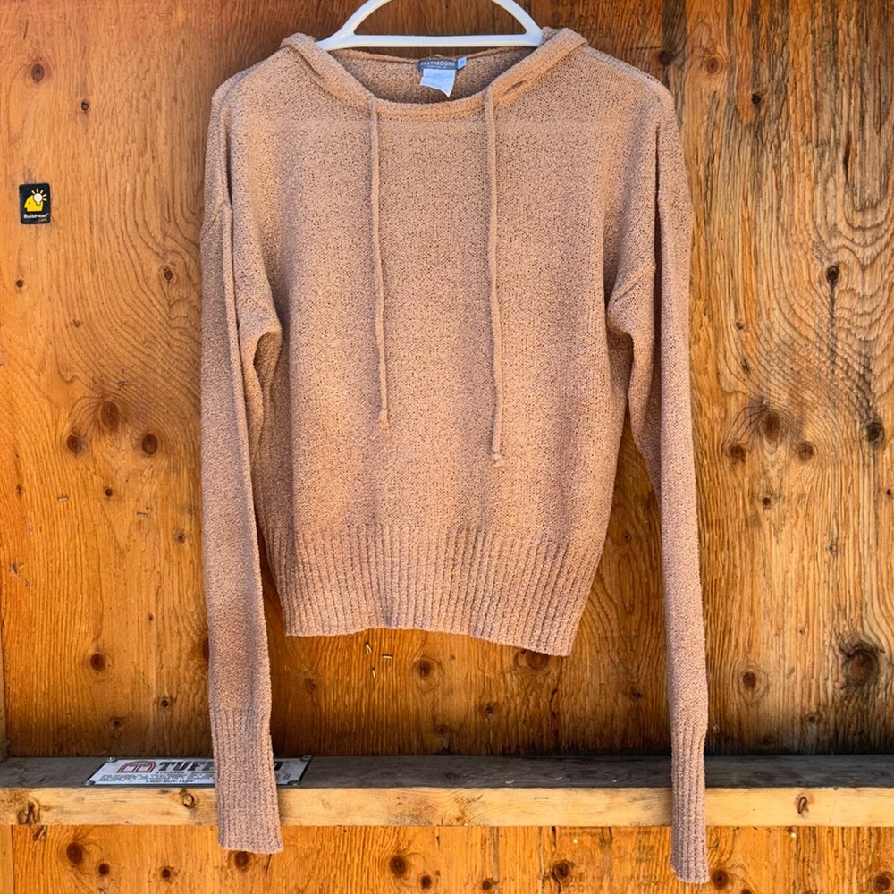 Earthbound Trading Co. Cropped Hooded Sweater, Size M